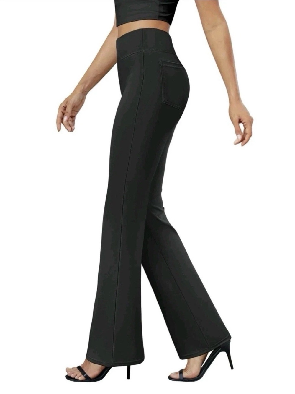 Dlooda High-Rise Black Boot-Cut Ponte Pants xxl